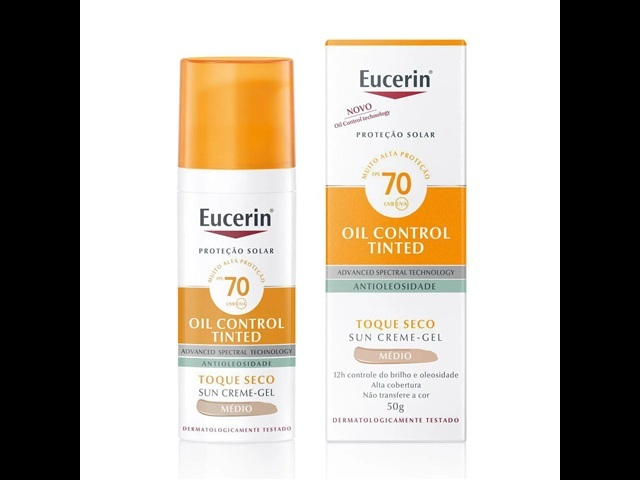 Protetor Solar Facial Eucerin Sun Oil Control Tinted FPS70 Médio 50ml