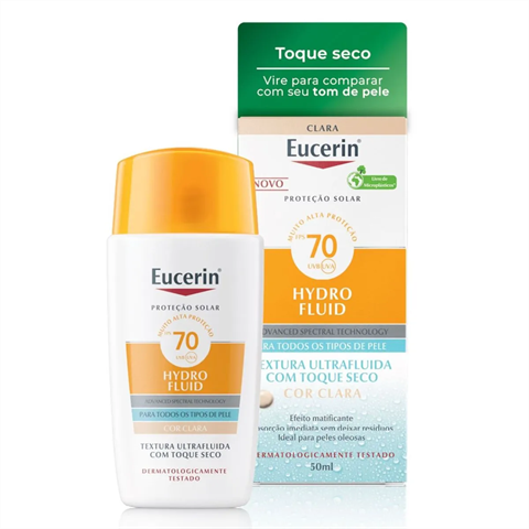 Protetor Solar Facial Eucerin Sun Hydro Fluid FPS70 Clara 50ml