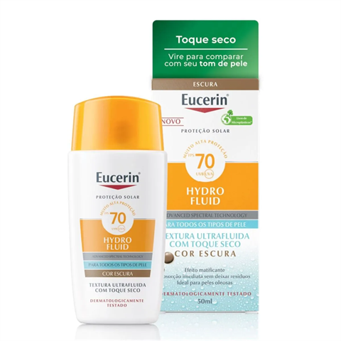 Protetor Solar Facial Eucerin Sun Hydro Fluid FPS70 Escura 50ml