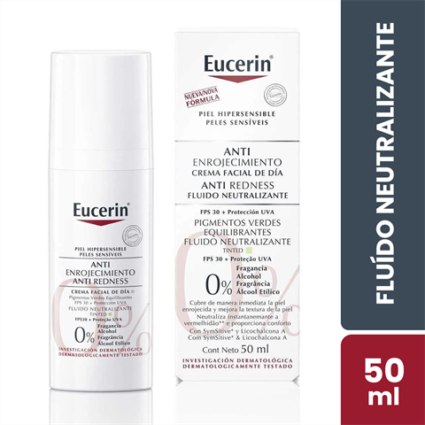 Fluído Neutralizante Eucerin Antiredness Tinted FPS30 Com 50ml