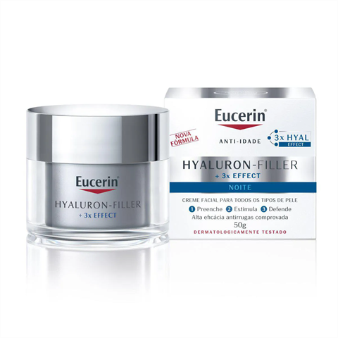 Creme Facial Eucerin Hyaluron-Filler + 3x Effect Noite 50g