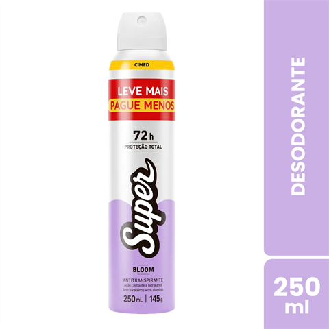 Desodorante Antitranspirante Cimed Super Aerossol Bloom Com 250ml