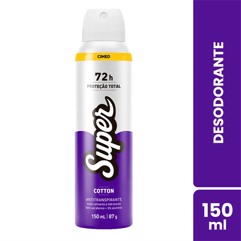 Desodorante Antitranspirante Cimed Super Aerossol Cotton Com 150ml