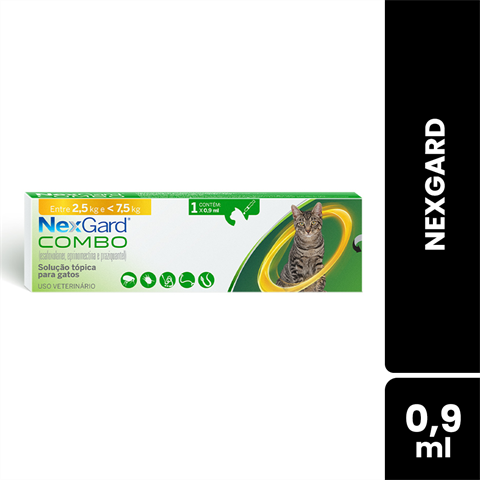 NexGard Combo Gatos De 2,5kg A 7,5kg Com 0,9ml