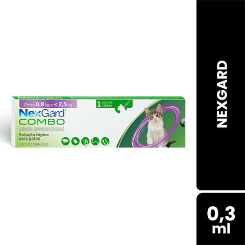 NexGard Combo Gatos De 0,8kg A 2,5kg Com 0,3ml