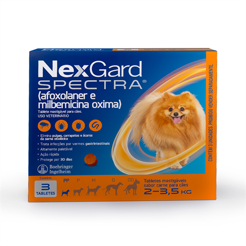 NexGard Spectra Cães De 2kg A 3,5kg Com 3 Unidades