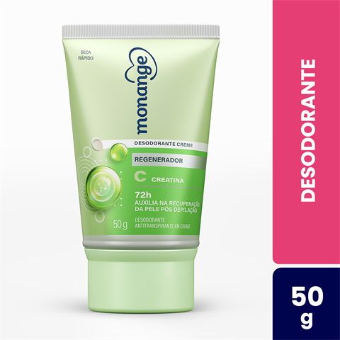 Desodorante Antitranspirante Monange Em Creme Regenerador Creatina Com 50g