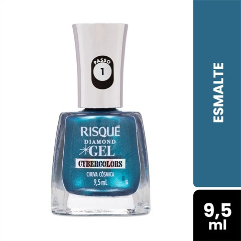 Esmalte Risque Diamond Gel Cybercolors Chuva Cósmica Com 9,5ml