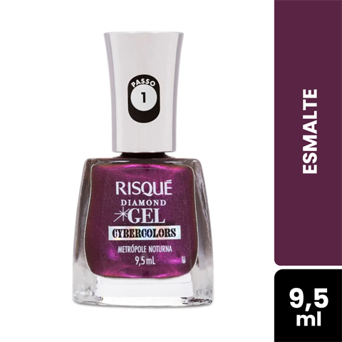 Esmalte Risque Diamond Gel Cybercolors Metrópole Noturna Com 9,5ml