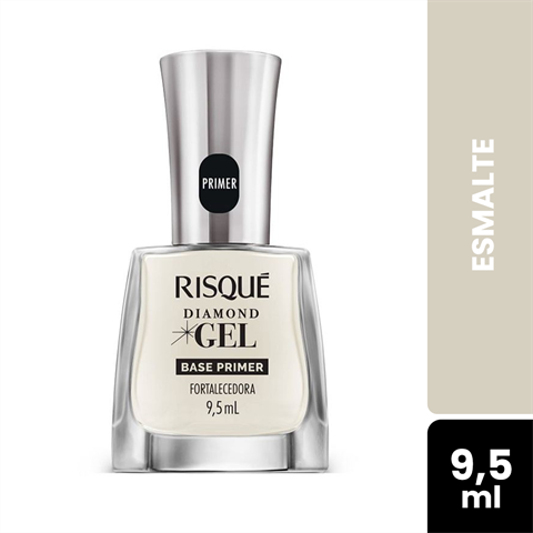 Esmalte Risque Diamond Gel Base Primer Fortalecedora Com 9,5ml