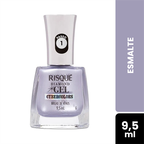Esmalte Risque Diamond Gel Cybercolors Brilho De Vênus Com 9,5ml