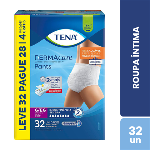 Roupa Íntima Tena Pants Maxi Protect G/EG Leve 32 Pague 28 Unidades