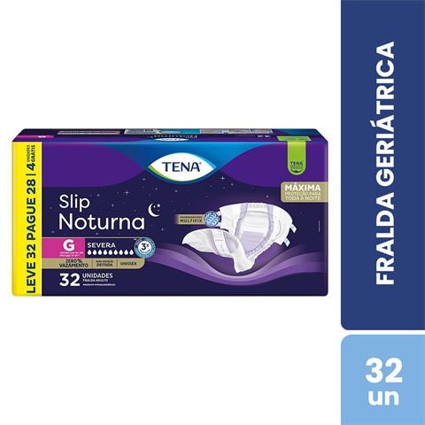 Fralda Geriátrica Tena Dermacare Slip G Leve 32 Pague 28 Unidades
