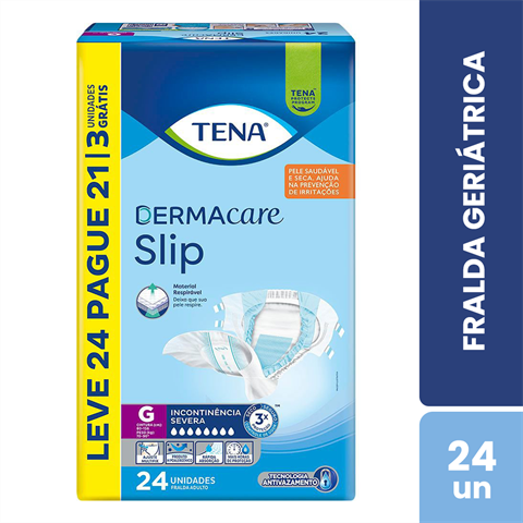 Fralda Geriátrica Tena Slip Dermacare G Leve 24 Pague 21 Unidades