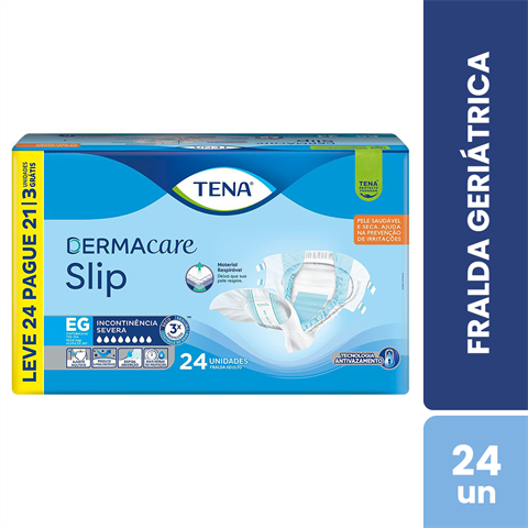Fralda Geriátrica Tena Slip Dermacare EG Leve 24 Pague 21 Unidades