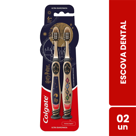 Pack Escova Dental Infantil Colgate Harry Potter 6+Anos Com 2 Unidades