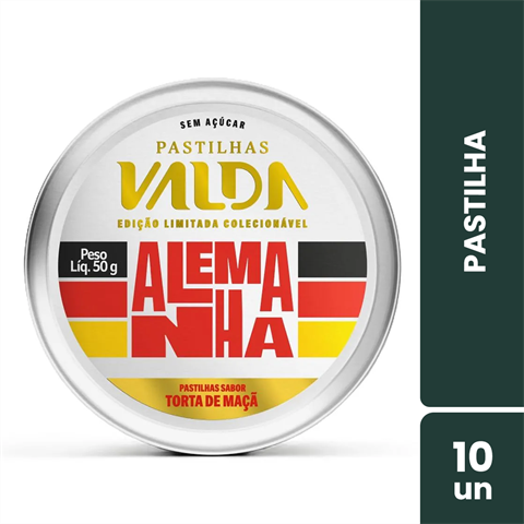 Pastilhas Valda Campeões Alemanha Sabor Torta De Maçã Com 10 Latas De 50g
