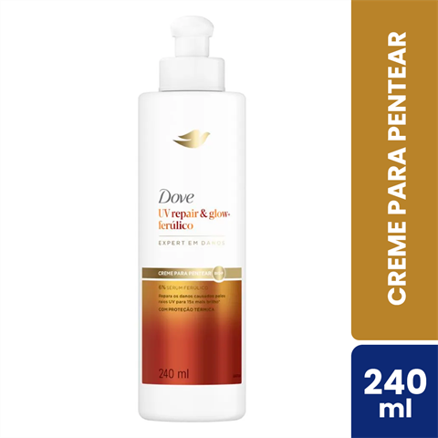 Creme Para Pentear Dove Uv Repair & Glow+Ferúlico Com 240ml