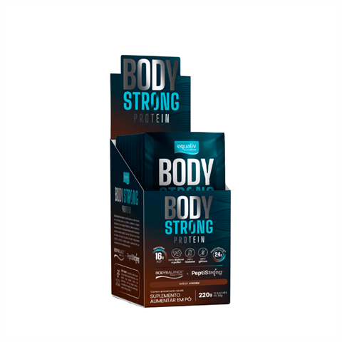 Suplemento Proteico Equaliv Body Strong Protein Sabor Cacau Com 10 Sachês 22g