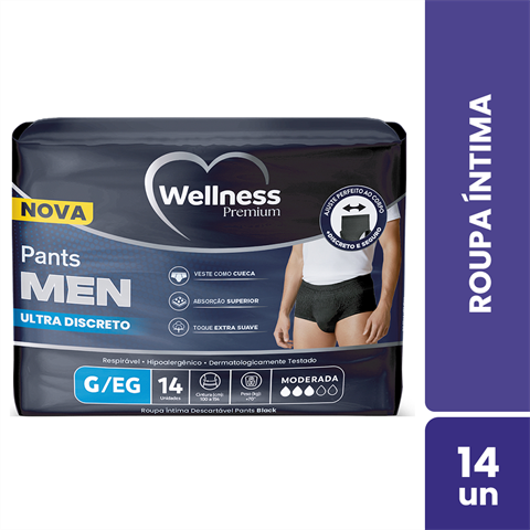 Roupa Íntima Wellness Premium Men Pants G/EG Com 14 Unidades