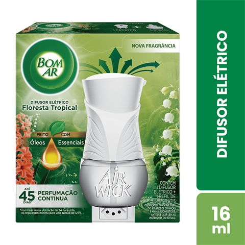Kit Bom Ar Floresta Tropical Difusor Elétrico + Refil Com 16ml