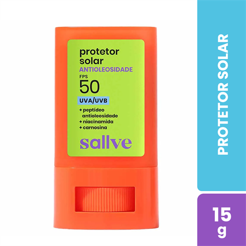 Protetor Solar Sallve Bastão Antioleosidade FPS50 Com 15g