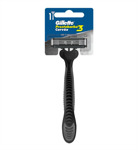 Aparelho De Barbear Gillette Prestobarba3 Carvão Com 12 Unidades