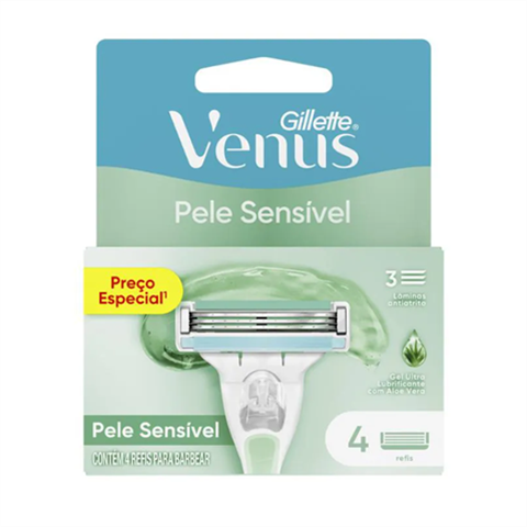 Lamina Gillette Venus Pele Sensivel Refil Com 4 Cargas