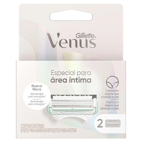 Lamina Gillette Venus Para Área Íntima Refil Com 2 Cargas