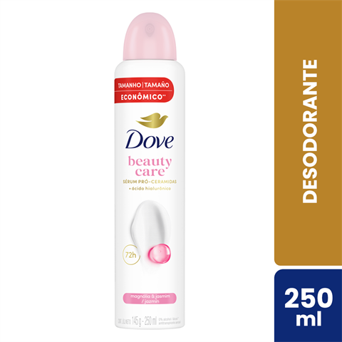 Desodorante Antitranspirante Dove Aerossol Beauty Care Magnólia & Jasmin Com 250ml