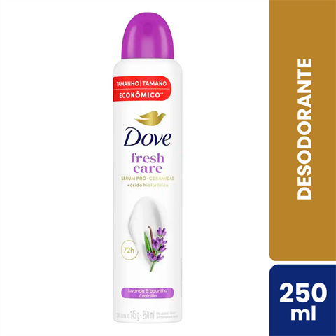 Desodorante Antitranspirante Dove Aerossol Fresh Care Lavanda & Baunilha Com 250ml