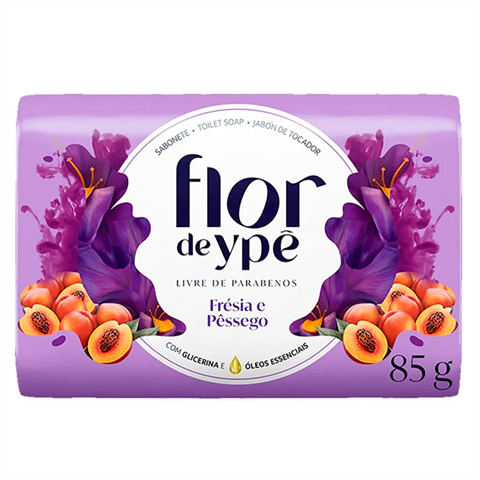 Pack Sabonete Em Barra Flor De Ypê Frésia E Pêssego Com 6 Unidades De 85g