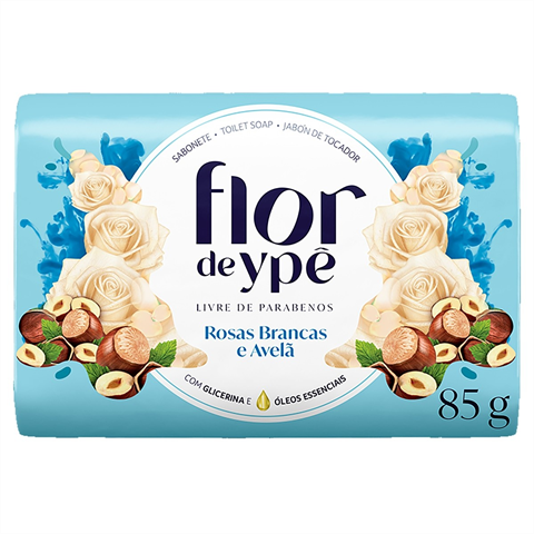 Pack Sabonete Em Barra Flor De Ypê Rosas Brancas E Avelã Com 6 Unidades De 85g