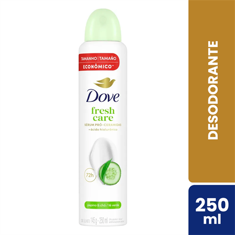 Desodorante Antitranspirante Dove Aerossol Fresh Care Pepino & Chá Verde Com 250ml