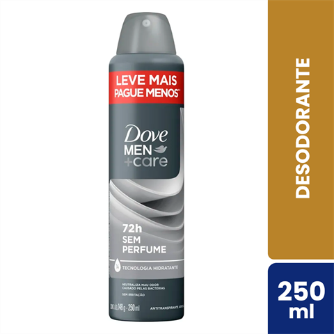 Desodorante Antitranspirante Dove Men+Care Aerossol Sem Perfumaria Com 250ml