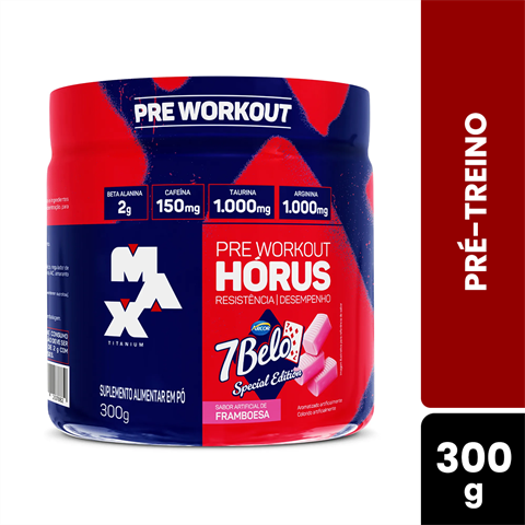 Pré-Treino Max Titanium Hórus 7Belo Sabor Framboesa Com 300g