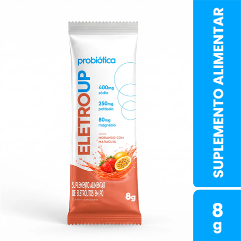 Suplemento Alimentar Em Pó Probiótica EletroUp Sabor Morango Com Maracujá 8g