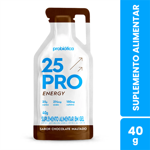 Suplemento Alimentar Em Gel Probiótica 25 PRO Energy Sabor Chocolate Maltado 40g
