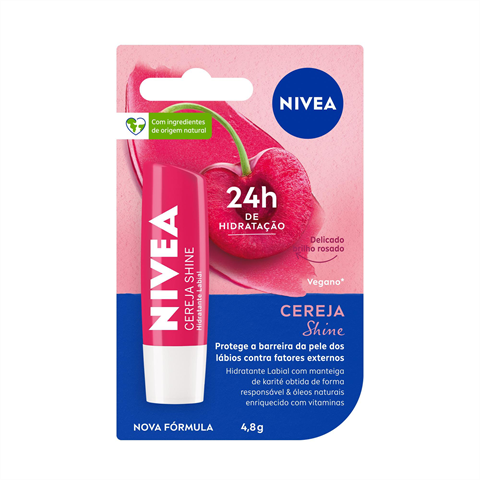 Hidratante Labial Nivea Cereja Shine Com 4,8g