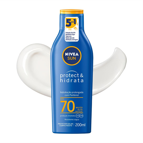 Protetor Solar Nivea Sun Protect & Hydrate FPS 70 Com 200ml