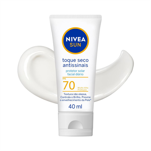 Protetor Solar Facial Nivea Sun Toque Seco FPS 70 Com 40ml