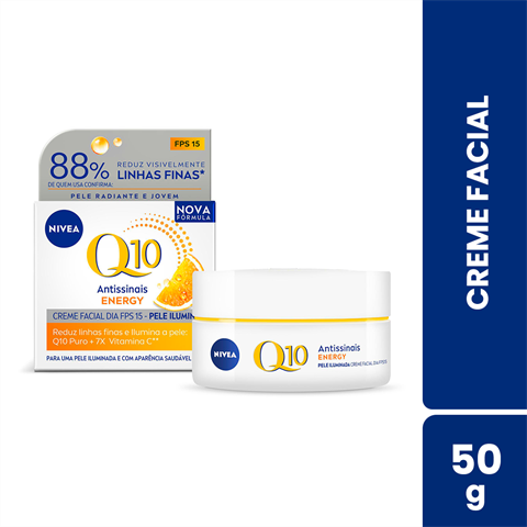 Creme Facial Nivea Q10 Energy Antissinais Dia FPS15 Com 50g