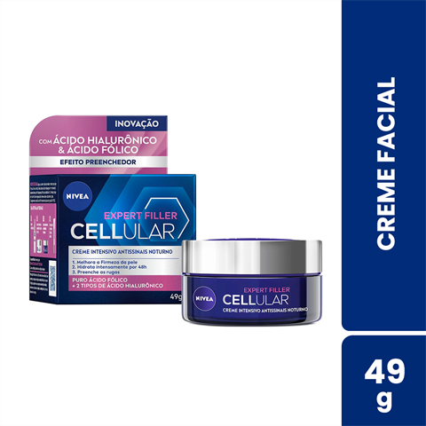 Creme Facial Nivea Cellular Expert Filler Antissinais Noite Com 49g