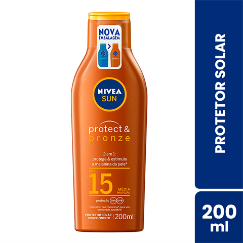 Protetor Solar Nivea Sun Protect & Bronze FPS15 Com 200ml