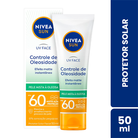 Protetor Solar Facial Nivea Sun Controle De Oleosidade FPS60 Com 50g