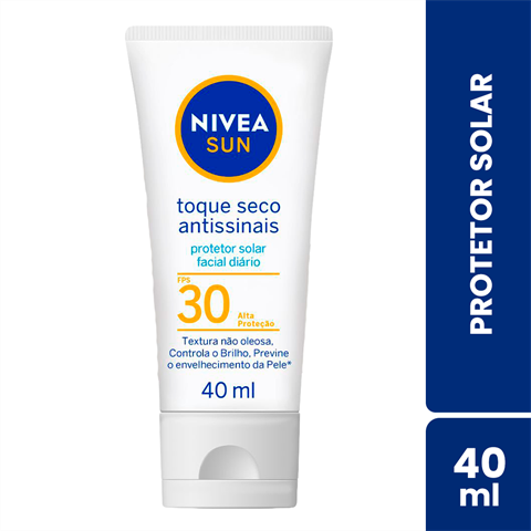 Protetor Solar Facial Nivea Sun Toque Seco Antissinais FPS30 Com 40ml