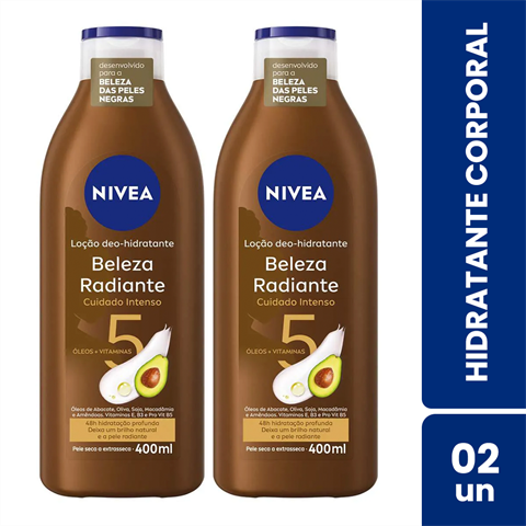 Pack Loção Deo-Hidratante Nivea Beleza Radiante Cuidado Intenso Com 2 Unidades De 400ml