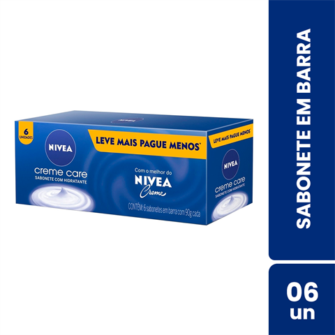 Pack Sabonete Em Barra Nivea Creme Care Com 6 Unidades De 90g