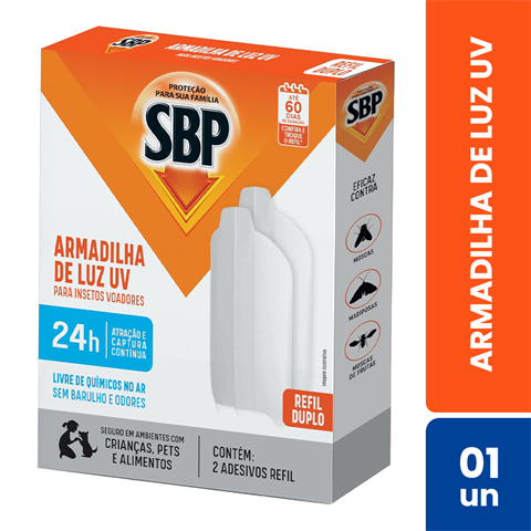 Armadilha De Luz UV SBP Para Insetos Voadores Refil Com 2 Unidades