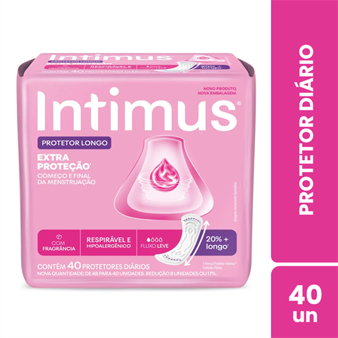 Protetor Diário Intimus Protetor Longo Com 40 Unidades